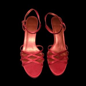 M.P.S Conde Red Satin heels